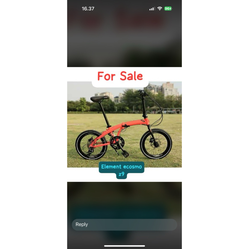Pemakaian pribadi Sepeda lipat element ecosmo z9