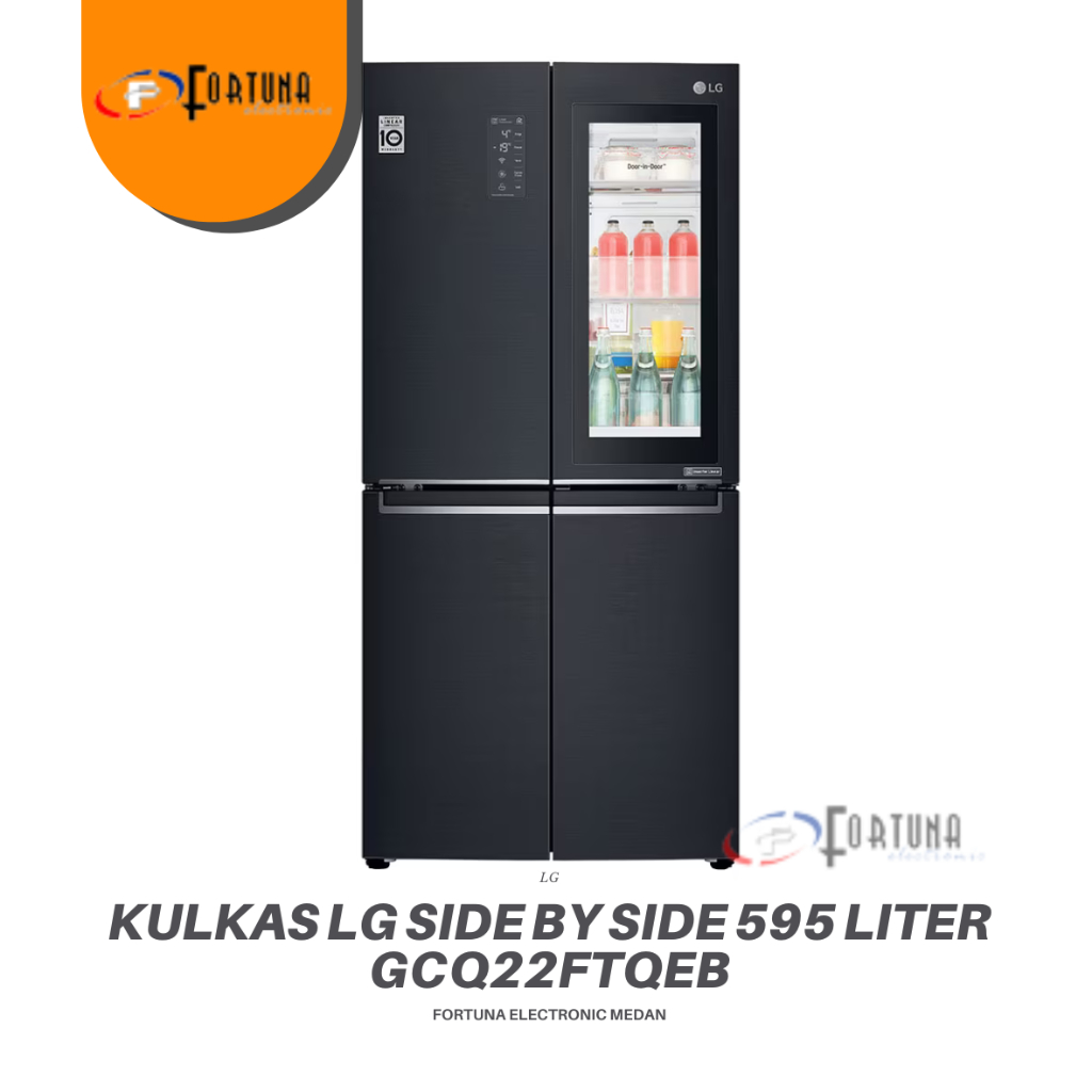 KULKAS SIDE BY SIDE LG INSTAVIEW GC-Q22FTQEB MEDAN KULKAS TOK TOK