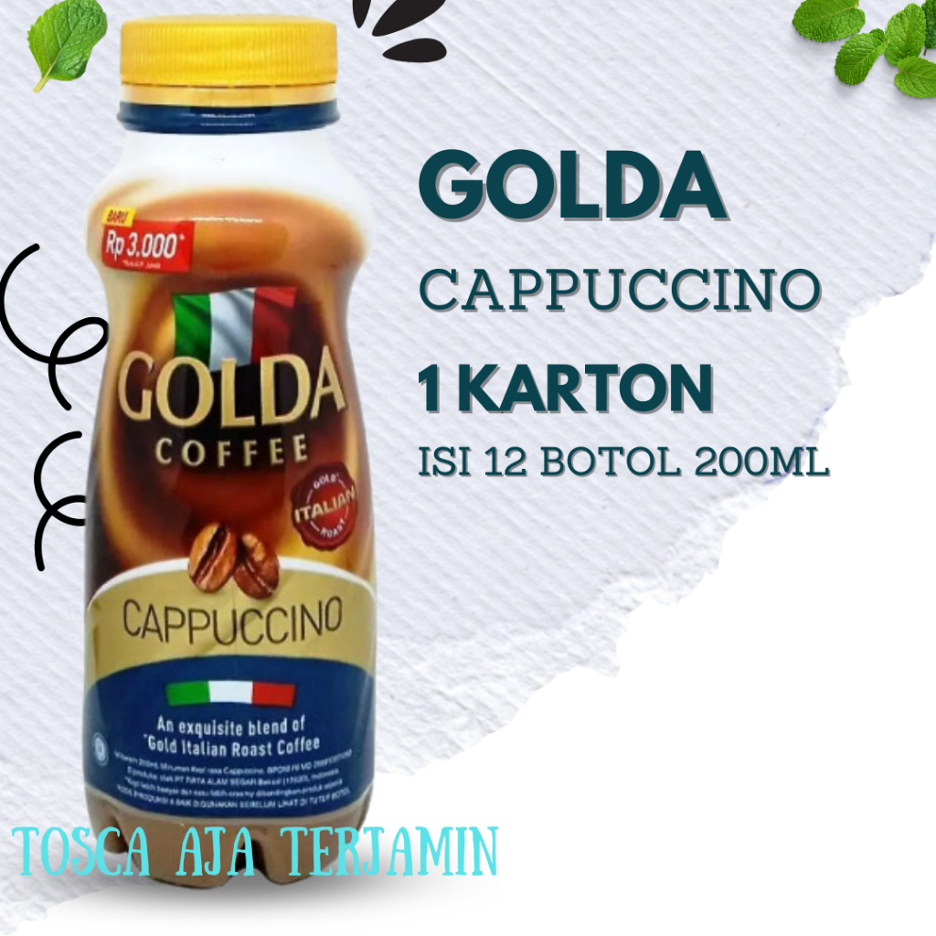 

Golda Coffe Cappuccino | Golda Coffe Dolce Latte 200mL 1 Karton Isi 12 Botol