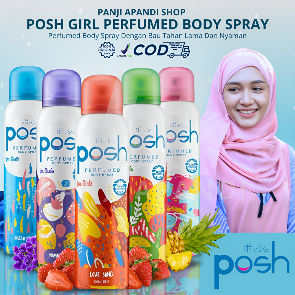 POSH Body Spray Blaze Pink & Winter Magic 150ml | Parfum Hijab Girl Terlaris, Tahan Lama, BPOM RI