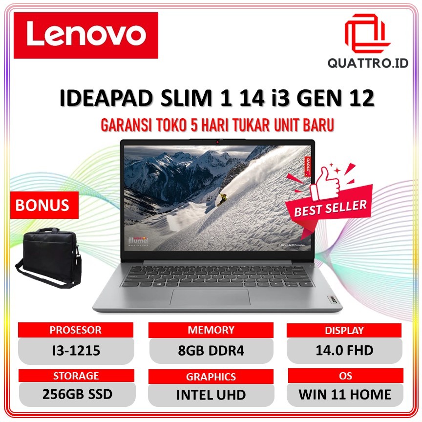 Laptop Lenovo Ideapad Slim 1 14 Intel Core i3-1215 8GB 512GB SSD Win11