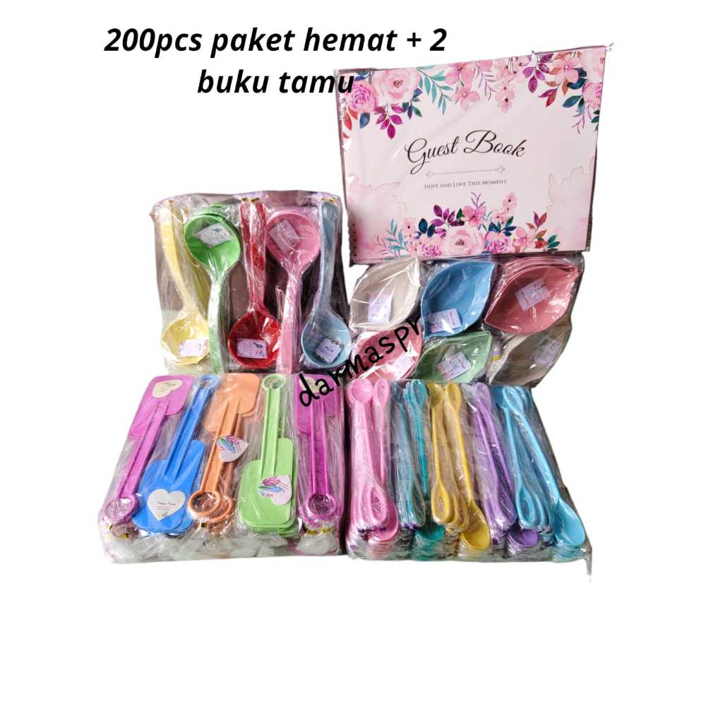 ISI 200 pcs paket hemat souvenir pernikahan ( 50 pcs souvenir sisir mini kemas plastik + 50 pcs souv