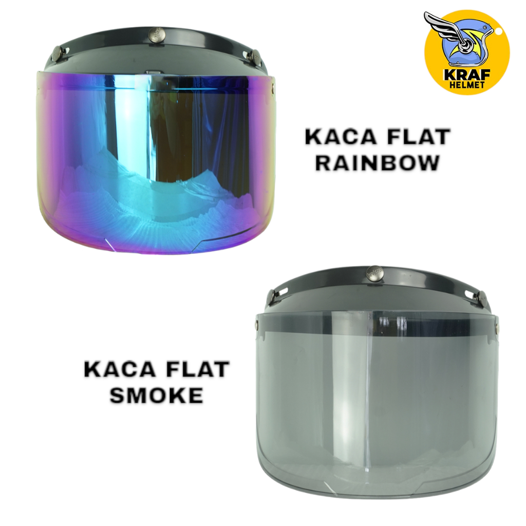 Kaca Flat Datar Helm Bogo Bivi | Kaca Helm Retro | Classic | Kraf Helmet