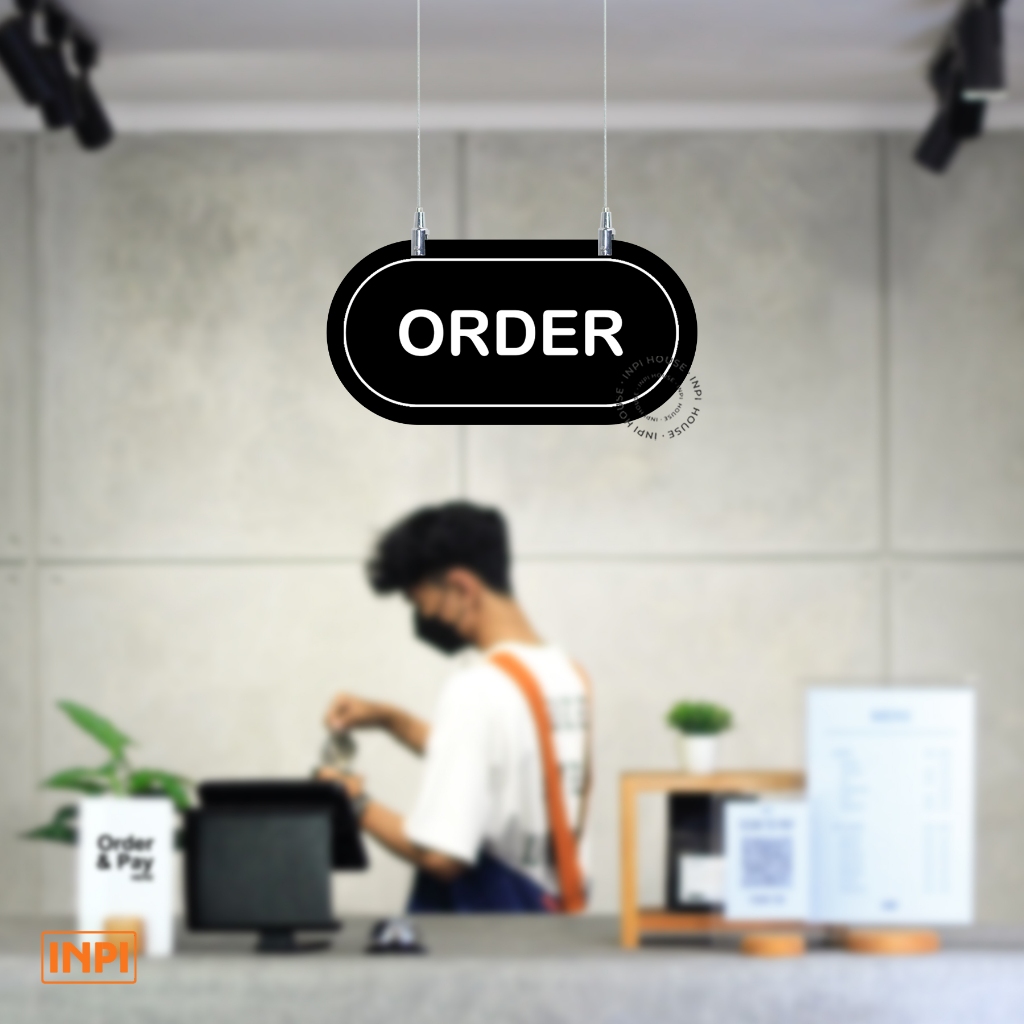 Sign Akrilik Gantung Order Lonjong Kecil - INPI House