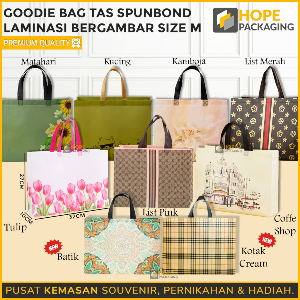 

Goodie Bag Laminasi Mix Size M : 32x10x27cm / Tas Paper Bag Premium Goodie Bag Kantong Hampers / Shopping Bag Besar / Tas Belanja