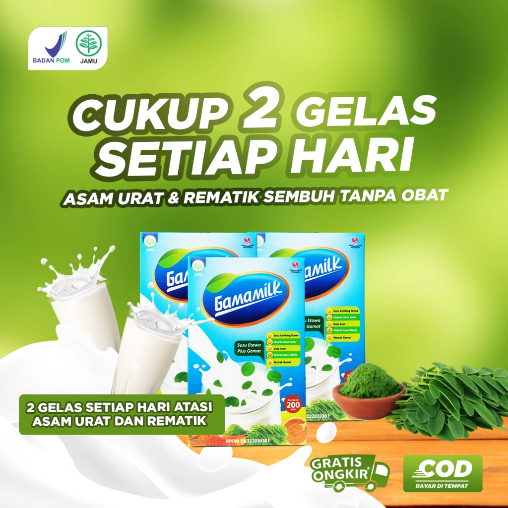 

GAMAMILK Susu Etawa Plus Gamat - Spesialis Mengatasi Asam Urat Tanpa Obat