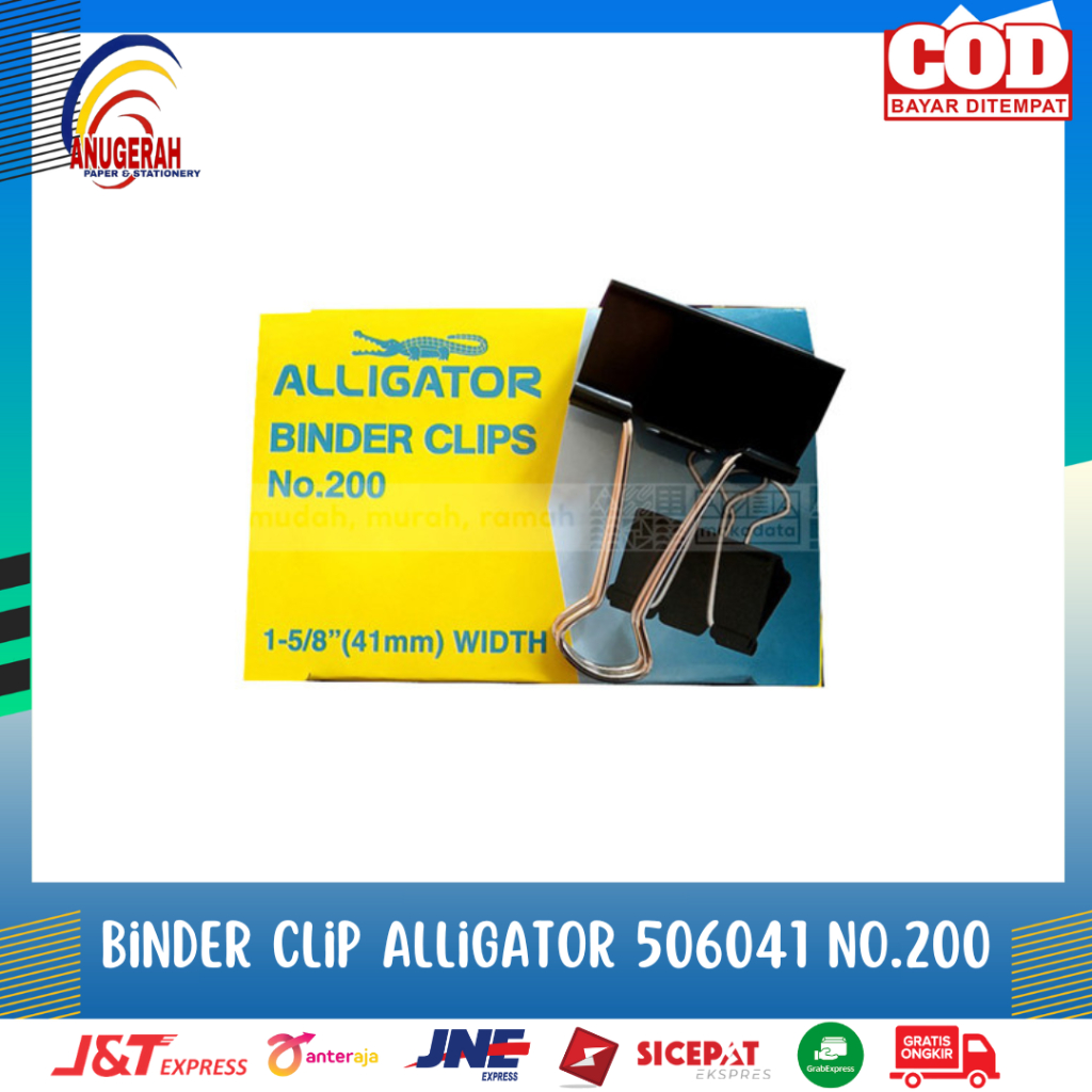 

ALLIGATOR 506041 NO.200 BINDER CLIP (PCS)
