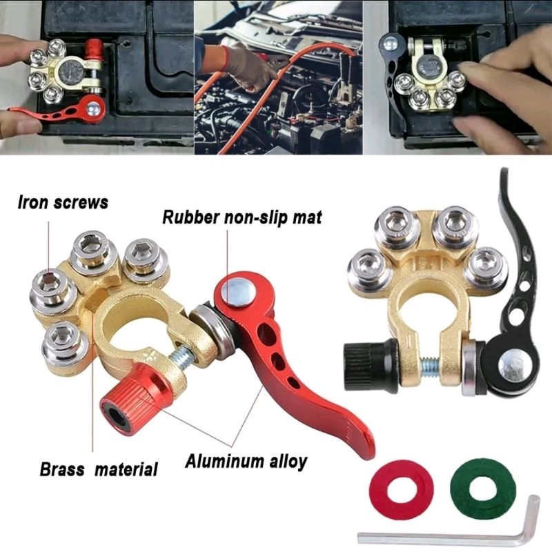 Penjepit Kepala Aki Kendaraan / Adaptor Sekrup Penjepit Aki Tembaga