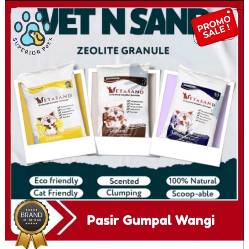 SUPERIOR  -  Pasir Kucing Gumpal Wangi Vetsand Cat Littter 20 Kg 1 Karung