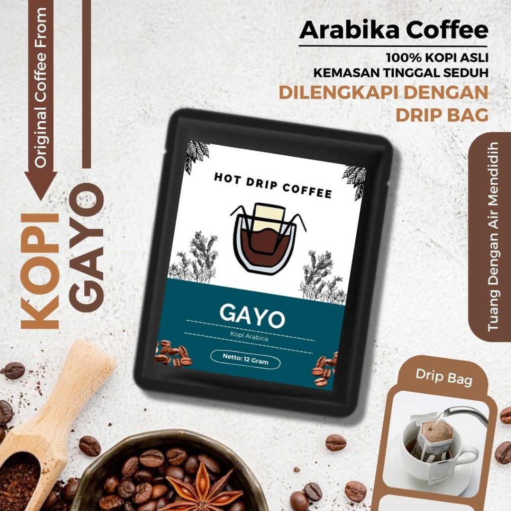 

Kopi Dripbag Gayo Bubuk Arabica Aceh Original