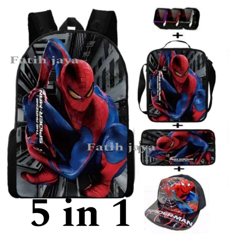 tas anak laki - ransel sekolah anak - tas anak cowok - tas karakter anak - tas 5 in 1