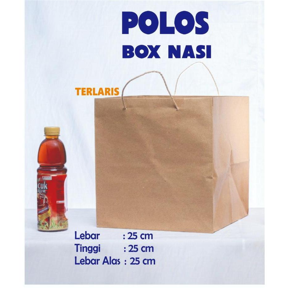

PAPER BAG BOX NASI POLOS - PAPERBAG POLOS NASI KOTAK - DUS BOX POLOS COKLAT