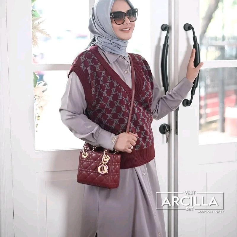 VEST ARCILLA SET*By @Azzahra_Premium_Syari*