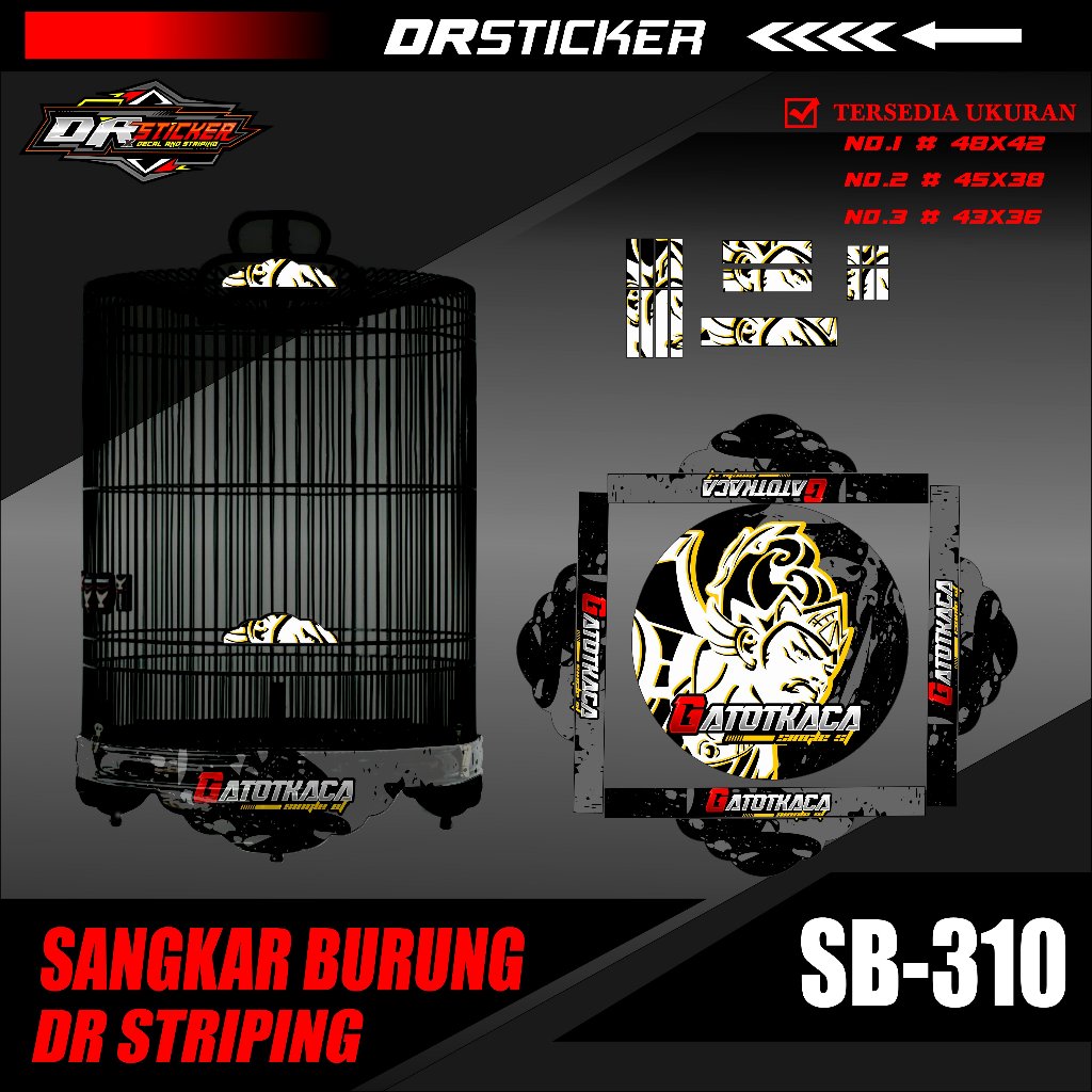 [NEW] Decal Sticker Sangkar Burung Tebok Lovebird - Decal Sangkar Burung GATOT KACA No 1 2 3