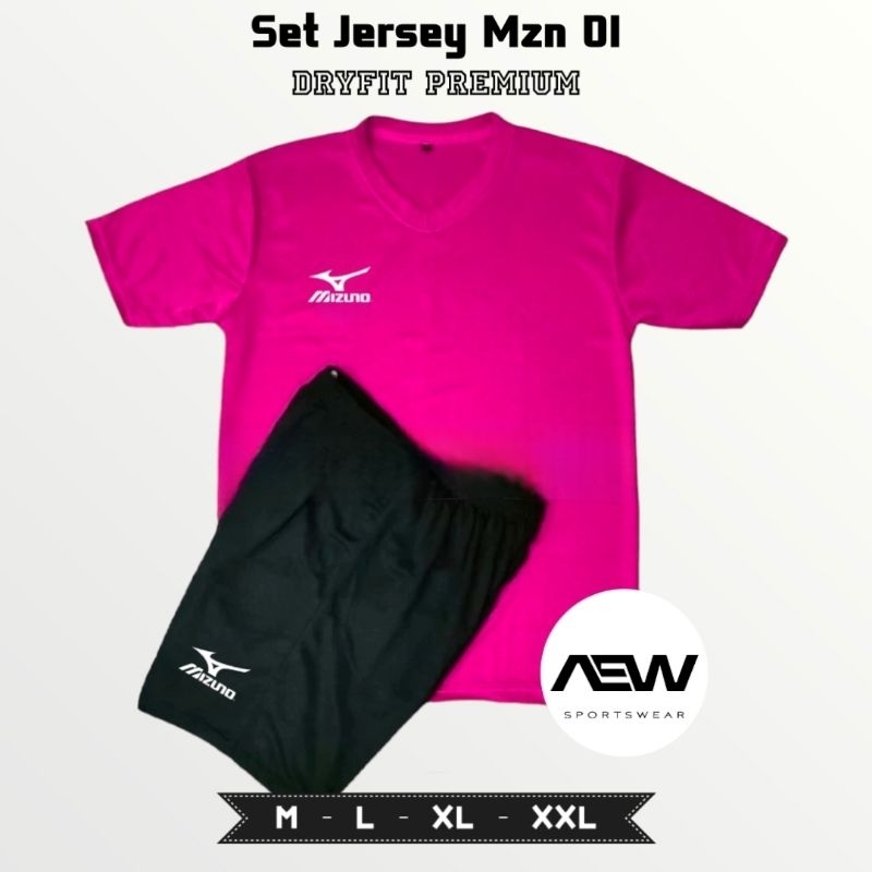 Setelan Jersey Voli Baju Olahraga Volly Badminton Mizuno Polos Uniseks