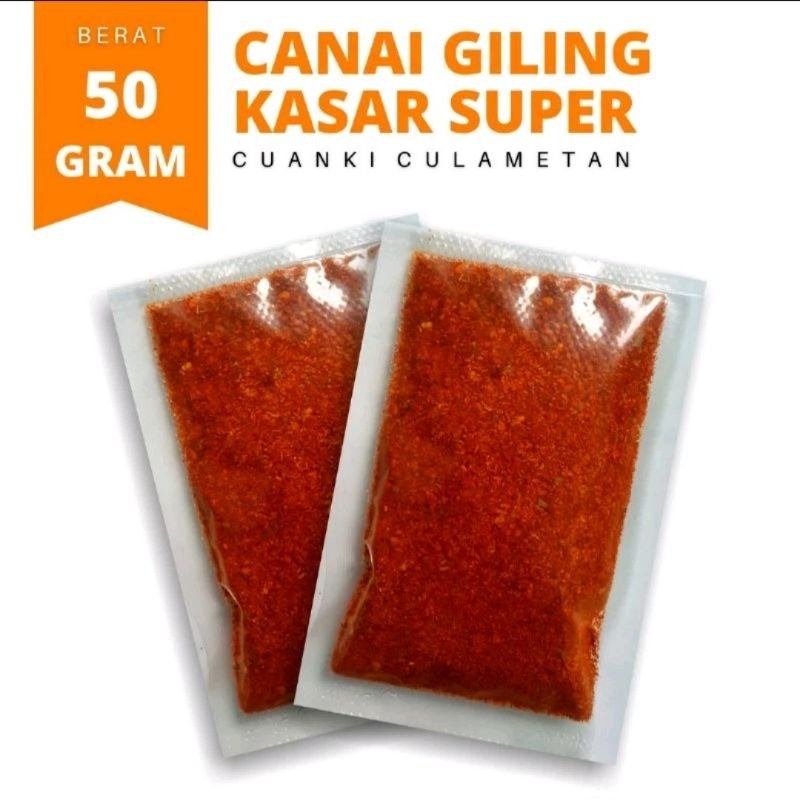 

Cabai giling kasar extra pedas aroma jeruk 50 gram