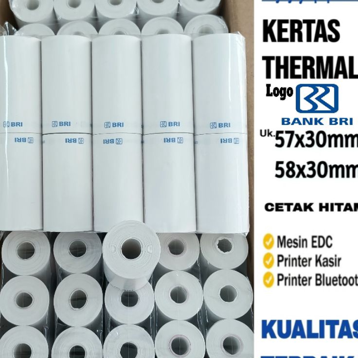 

COD NEWPRODUCT KERTAS THERMAL EDC LOGO BANK BRI PAKET 1 ROLL1 PACK
