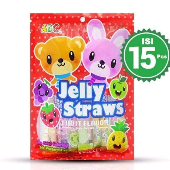 

GROSIR MURAH isi 15 Pcs ABC Fruit Jelly Straws Jeli Rasa Aneka Buah ala Korea