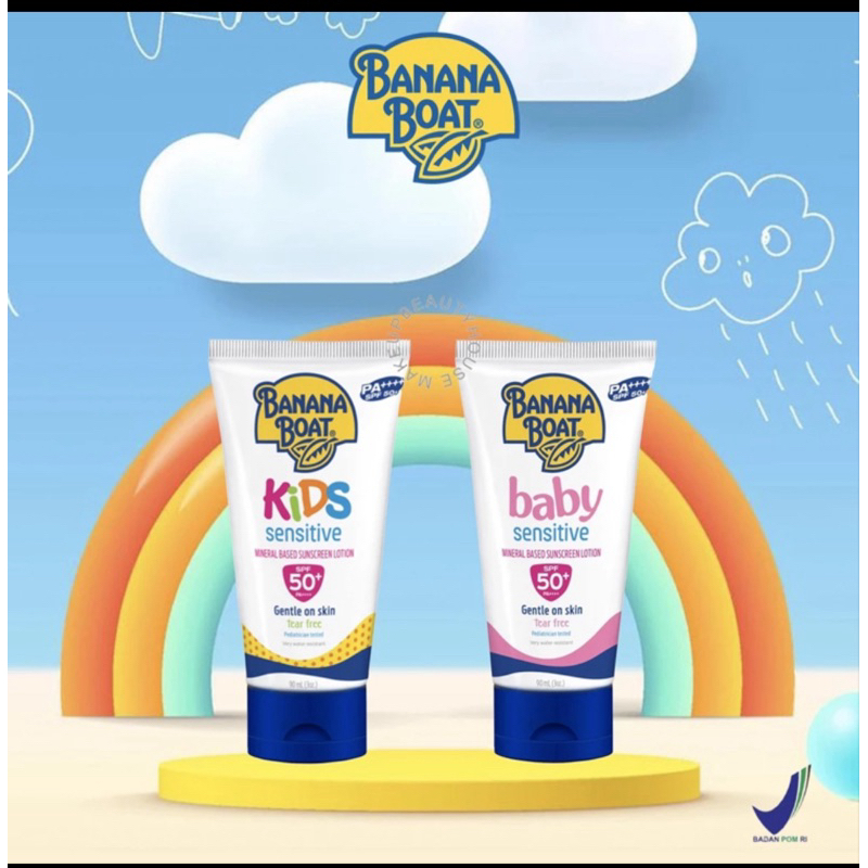 Banana boat  Sunscreen Lotion  Simply protect  kids  Baby  SPF50+ 90ml ~ Sunblock Anak