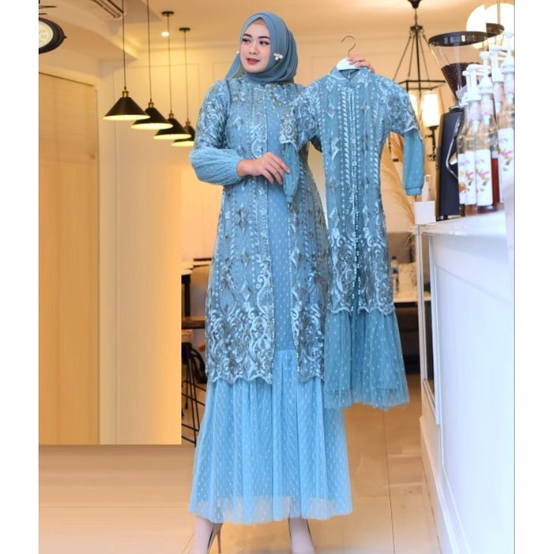 couple gamis ibu dan anak srikandi  kebaya modern  brokat anak