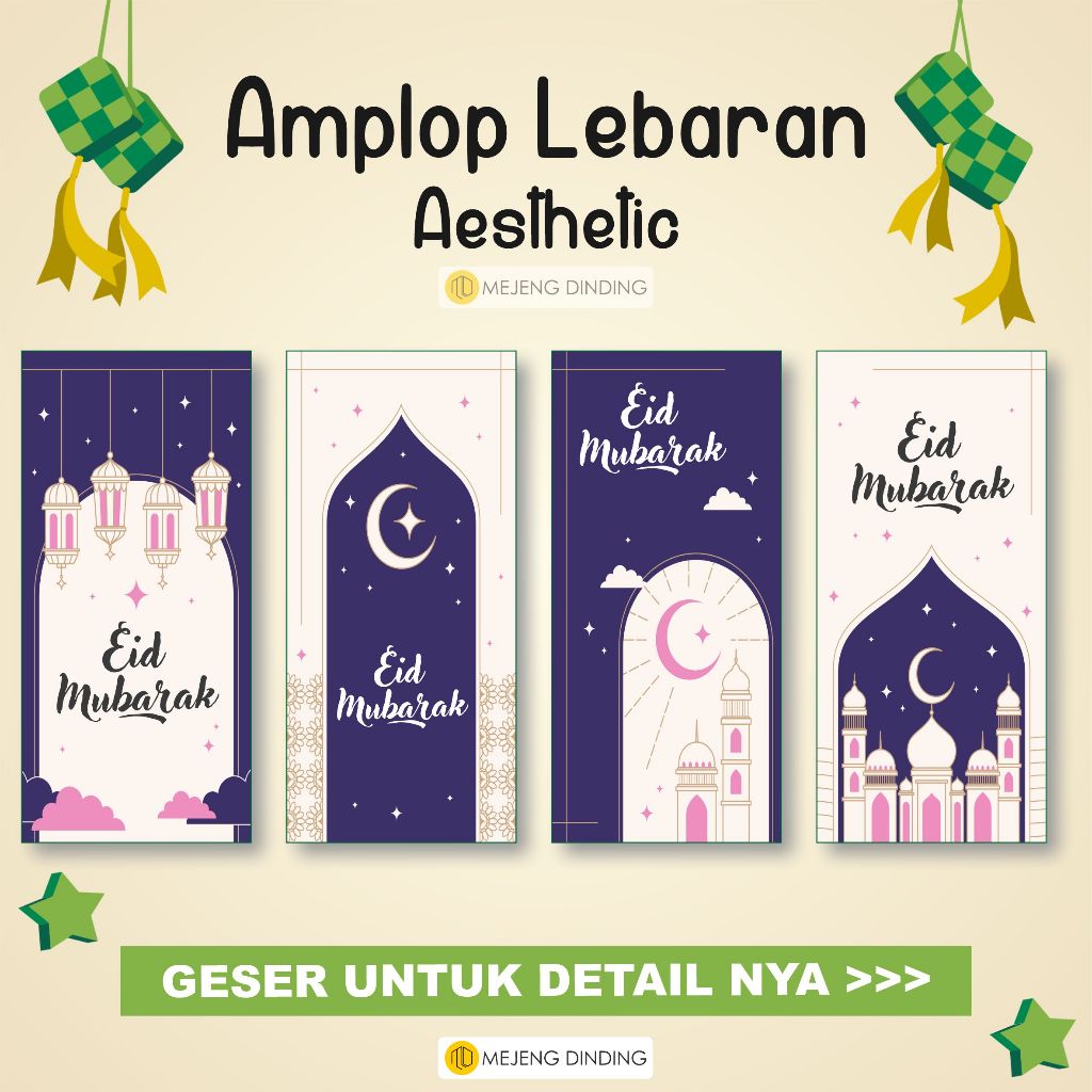 

Amplop Lebaran Karakter Lucu / Uang Tidak Di Lipat / Amplop Angpau Lebaran Klasik / Amplop Lebaran 2024 Unik Aesthetic 1 Pack / Amplop Hari Raya Idul Fitri 2024 2025 2026 / Amplop THR Lebaran 3