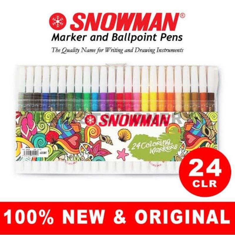 Spidol Snowman 24 Warna Coloring Marker - JG
