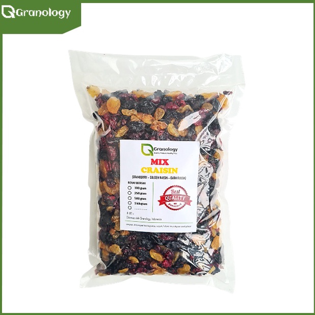 

GROSIR Mix Craisin 1 kilogram Cranberry Dark Raisin Golden Raisin by Granology