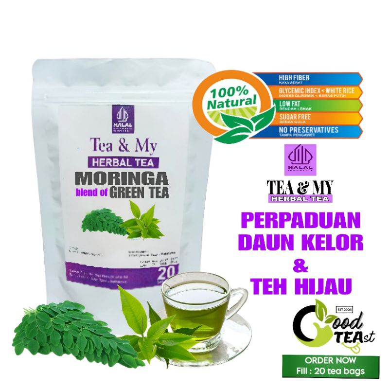 

Teh hijau & daun kelor