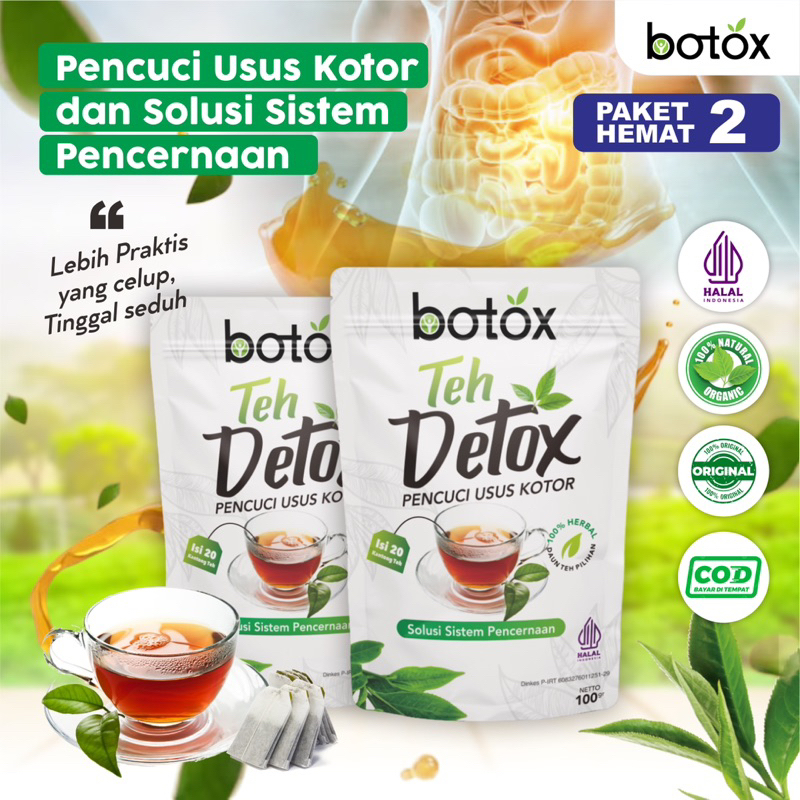 

Botox Teh Detox paket 2 pcs Herbal sehat solusi usus kotor dan sembelit