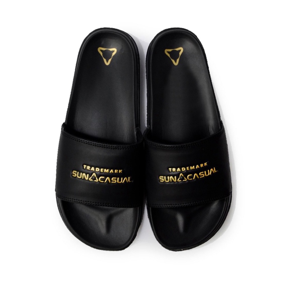 Murah Populer  Sun Casual  Proto Black  Gold  Slippers Slide  Sandal Pria