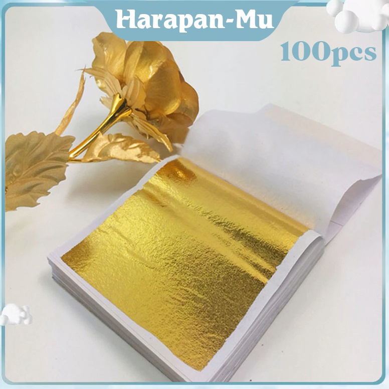 

SUPER DISKON 1 Sheets Kertas Foil Emas Gold Foil Sheet Kertasprada Sepuhan Sepuh Gold Foil Leaf Gilding