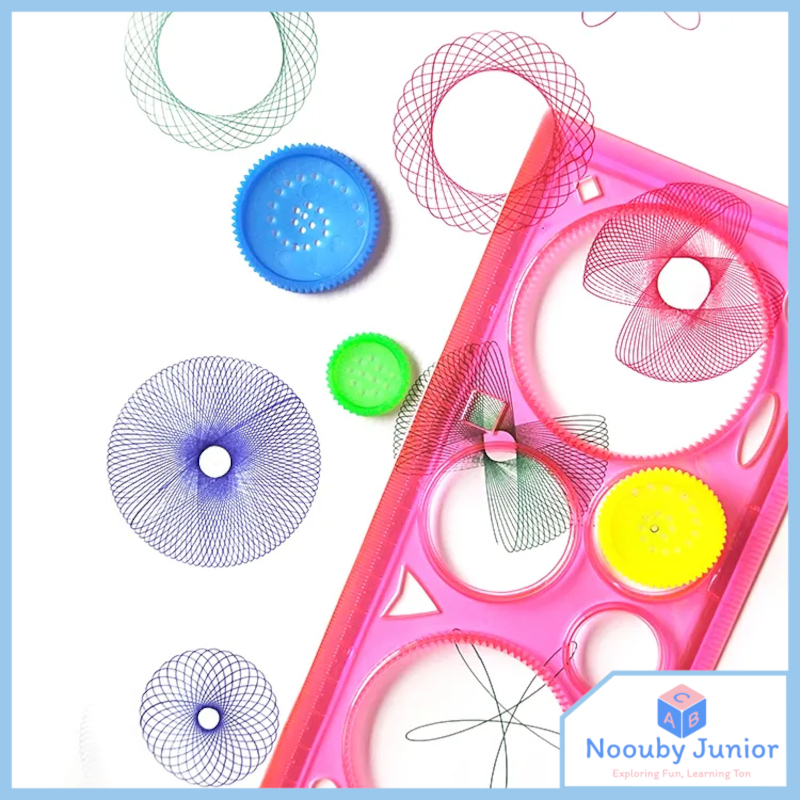 

NOOUBY Penggaris Putar Bunga Spirograph Geometrik