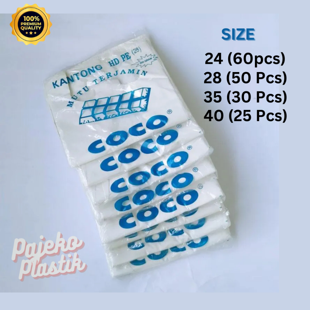 Kantong Plastik Kresek Putih susu merk coco size 24 28 35 40
