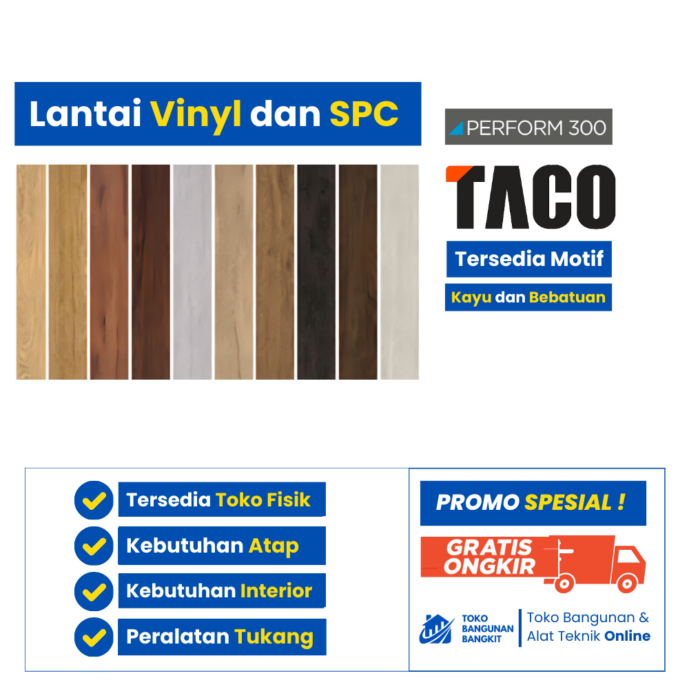 Lantai Vinyl SPC 3mm TACO Untuk Lantai Rumah Estetik Minimalis Beragam Motif