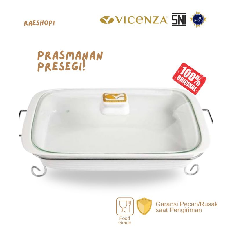 Vicenza Prasmanan Putih Persegi / Penghangat Makanan 2 Lt W754