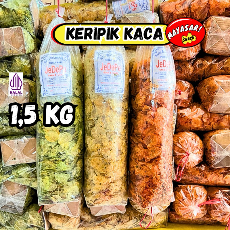 

[BALL] KERIPIK KACA PEDAS DAUN JERUK CABE IJO KILOAN 1,5kg