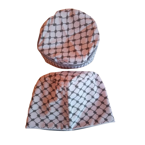 Peci Palestina Kupluk motif sorban peci kopiah 2 fungsi peci dan beanie hat lipat