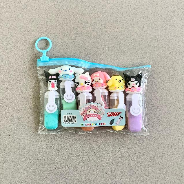 

Highlighter Sanrio 3D Bonus Ziplock SY-709 - Set Highlighter Cinnamonroll isi 6 Warna - Highlighter Kuromi Aesthetic - Highlighter Pompurin - Highlighter Hellokitty - Highlighter My Melody