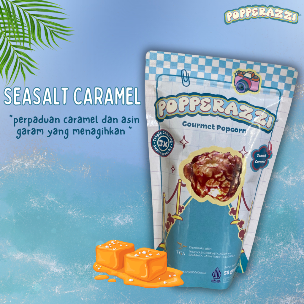 

Popperazzi Popcorn Seasalt Caramel Gourmet Snack Cemilan Caramel Asin 55gram