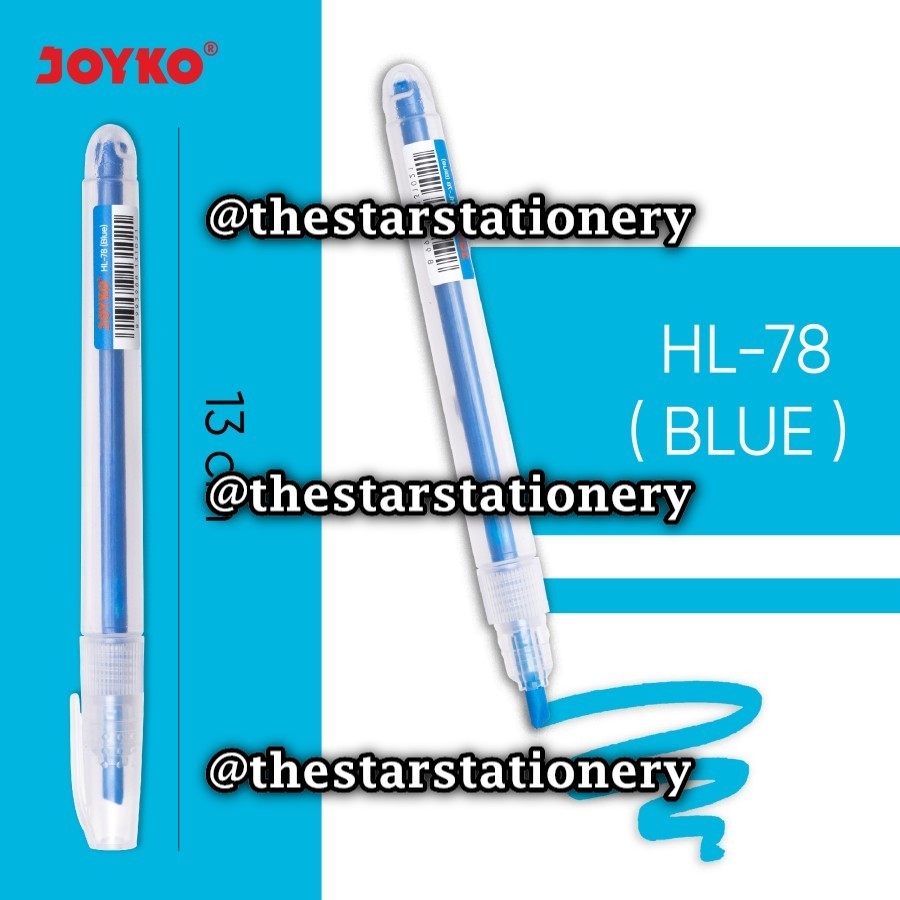 

(1 Biji) GROSIR Highlighter Joyko HL-78 Blue / Penanda Berwarna Joyko HL78 / Joyko HL 78 (1 Biji)