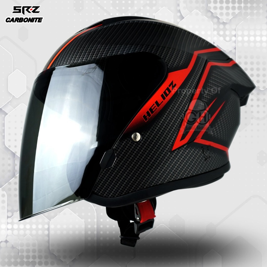 Helm Srz Helioz Carbon Black Red Doff Stabilo Carbonite Original