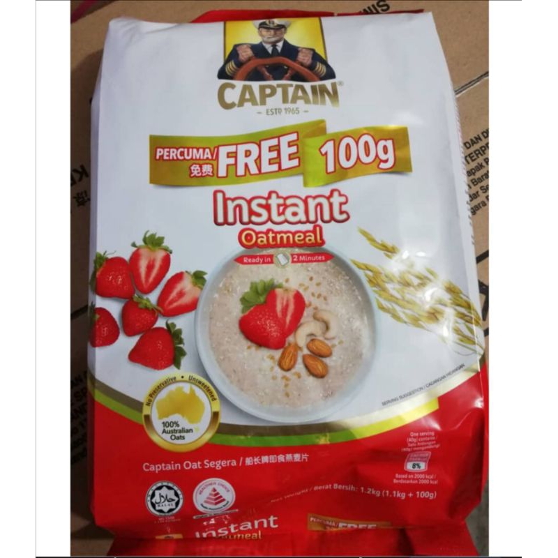 

Captain Oat Merah - Instant Oatmeal 800g + FREE BONUS