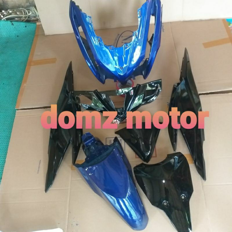 COVER BODY HALUS MOTOR HONDA VARIO TECHNO 125 WARNA BIRU HITAM