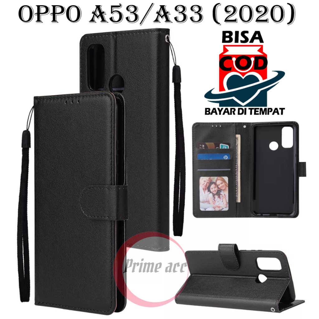 flip case OPPO A53-OPPO A33 2020 leather case casing dompet handphone