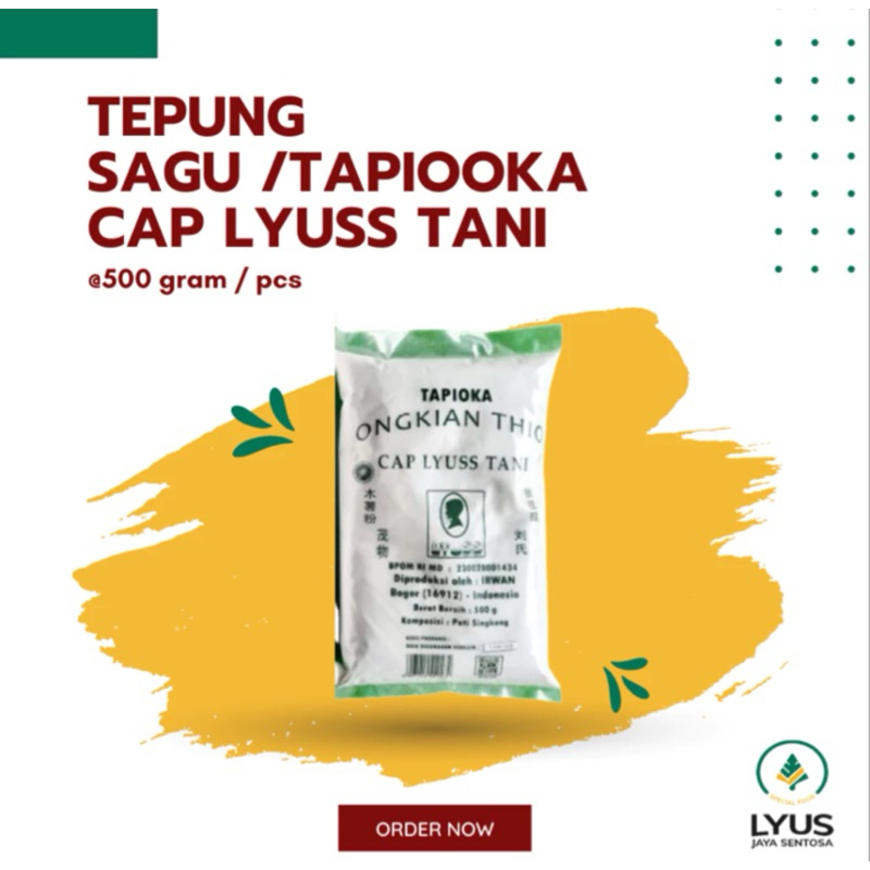 

Tepung Sagu Tapioka Kemasan 500gram (DUS)