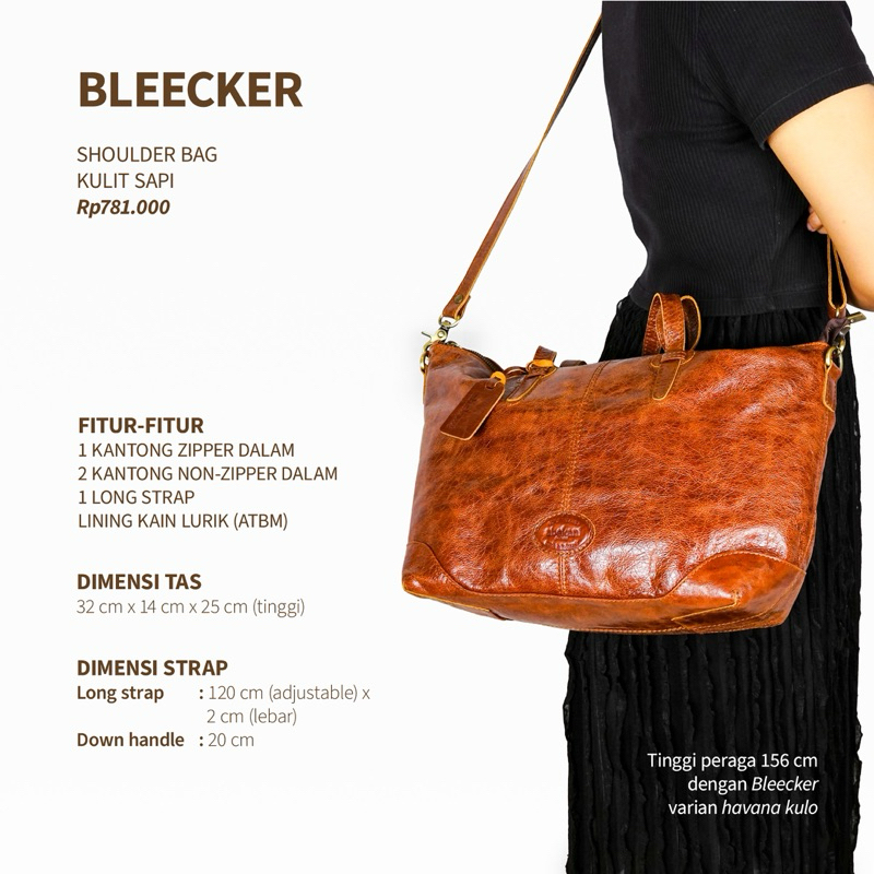 Tas Kulit Wanita Selempang Abekani Bleecker Medium / Tote Bag