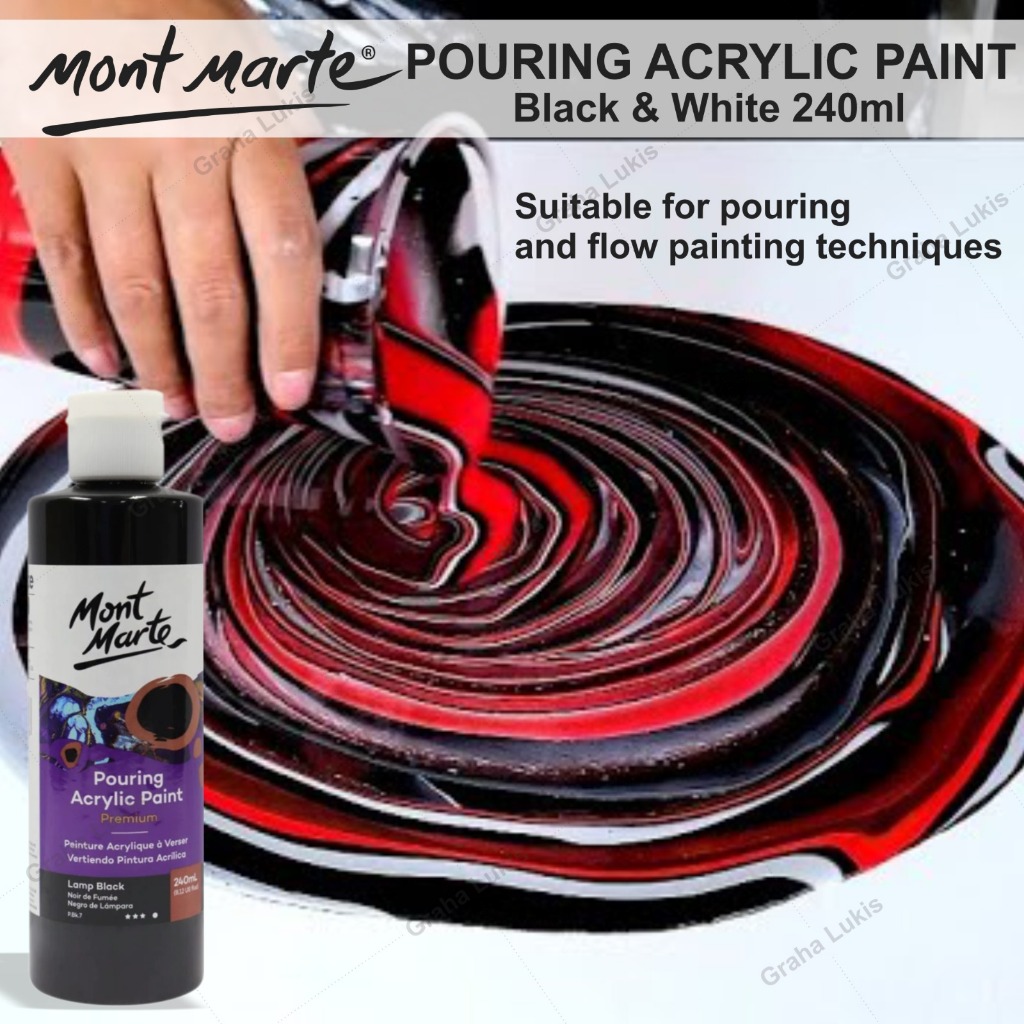 

HJK Mont Marte Pouring Acrylic Paint 240ml - Black/White