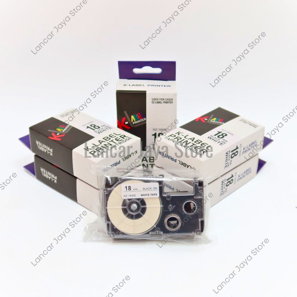 

Printer Label KZ18WE K-Label 18mm Printer Black Ink White KZ-18WE