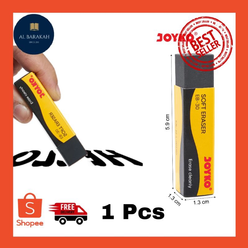 

1 Pcs !!! Penghapus Panjang Joyko HITAM Eraser / Penghapus Joyko EB-30