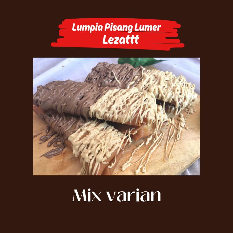 

Lumpia Pisang Lumer Lezattt Rasa Mix Varian (Tiramisu & Cappucino) 100 Gram